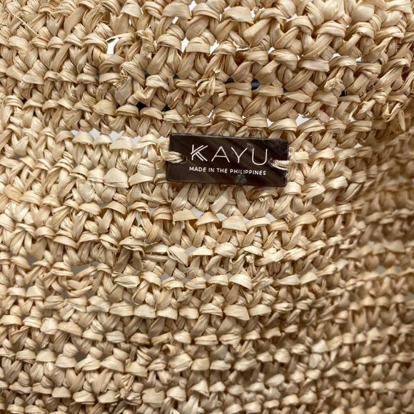 Kayu Women's Elin Two Tone Raffia Woven Tote New - Picture 6 of 16